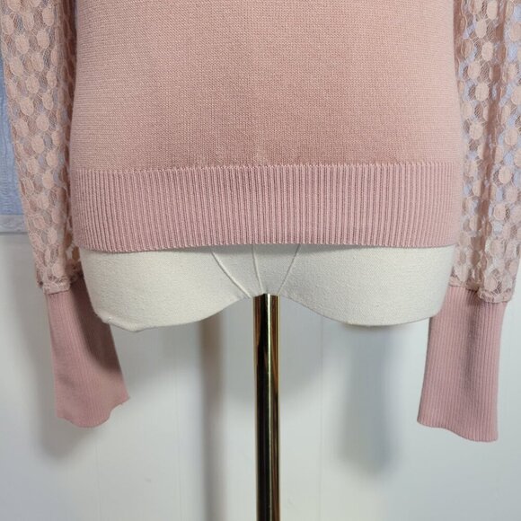 Love Tree Large Baby Pink Semi Sheer Longsleeve Turtleneck Sweater - Picture 4 of 10